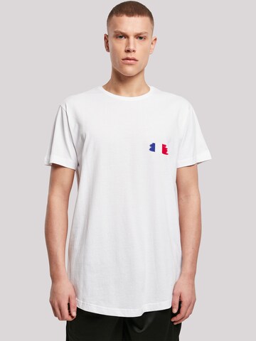 T-Shirt 'France Frankreich Flagge Fahne' F4NT4STIC en blanc : devant