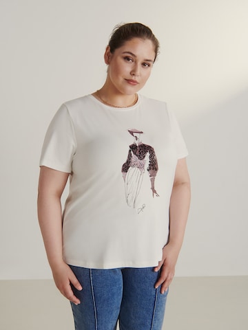 Maglietta 'Eliza' di Guido Maria Kretschmer Curvy in bianco: frontale
