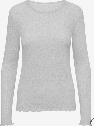 Pyjama 'Longsleeve Shirt Pointelle' Hey Honey en gris : devant