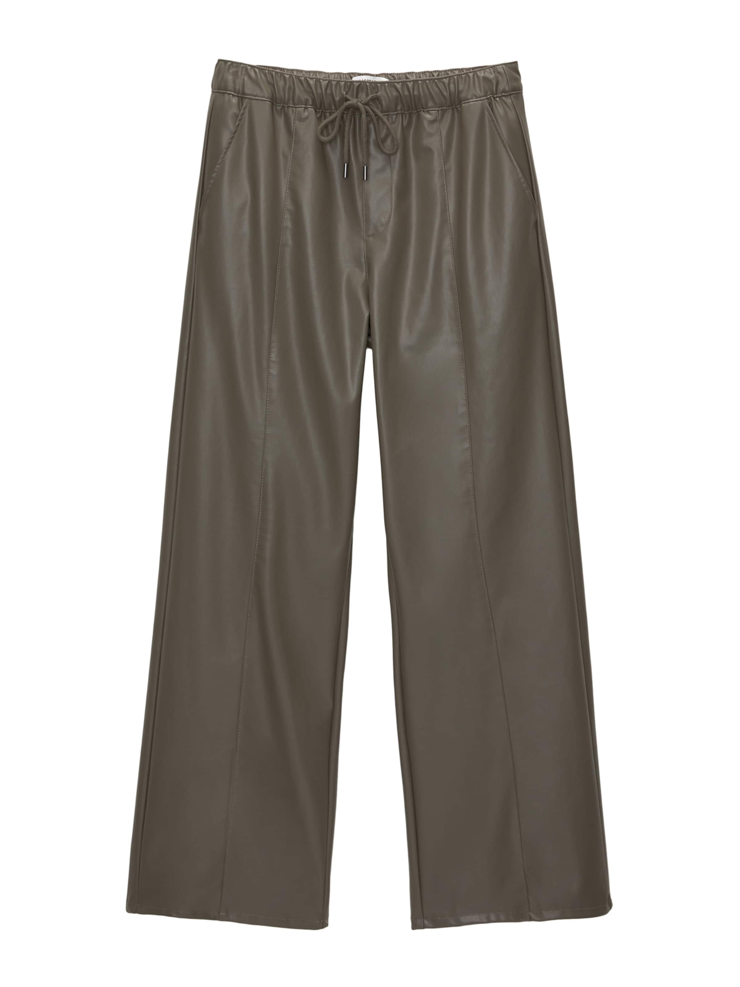Pull&Bear Loose fit Trousers in Green: front