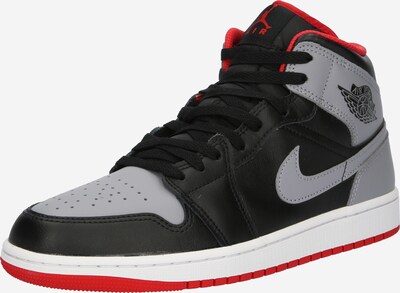 Jordan Augstie brīvā laika apavi 'AIR JORDAN 1 MID', krāsa - pelēks / sarkans / melns, Preces skats