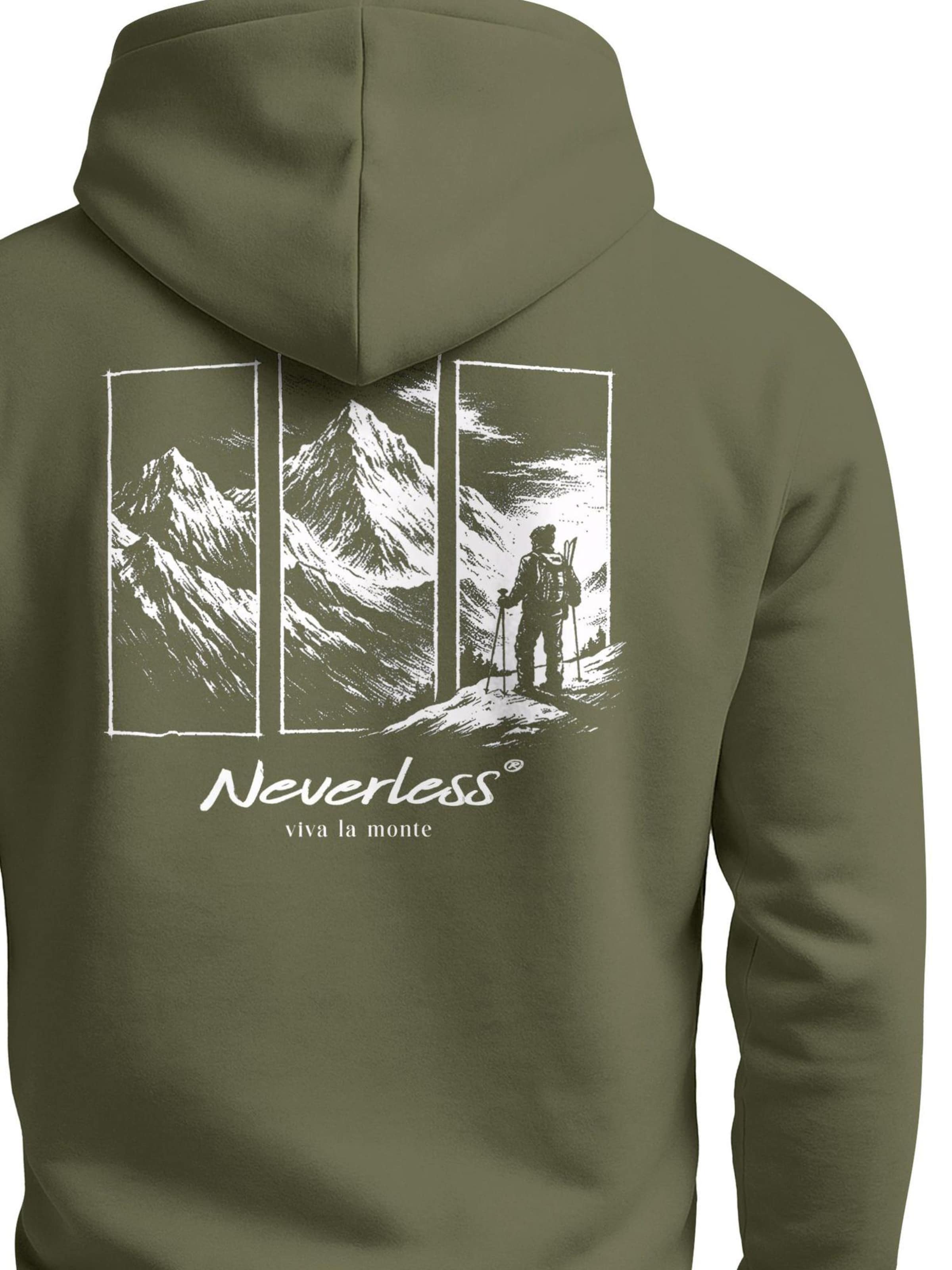 Neverless Sweatshirt 'viva la monte' in Green