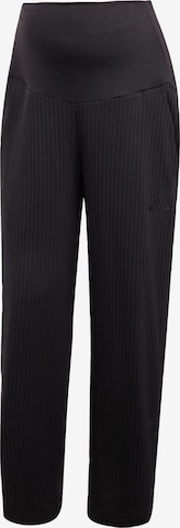 ADIDAS PERFORMANCE Workout Pants 'Rib High-Waist 7/8 Pants' in Black: front