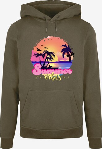 Merchcode Sweatshirt 'Summer Vibes Sunset' in Grün: predná strana