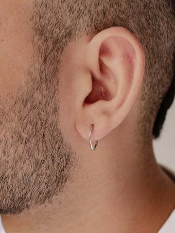 Boucles d'oreilles 'Basic Hoop' Hey Happiness en argent : devant