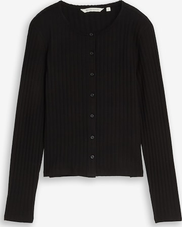 TOM TAILOR DENIM Knit Cardigan in Black: front