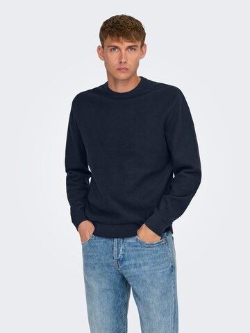 Only & Sons Sweater 'ONSTONY' in Blue: front