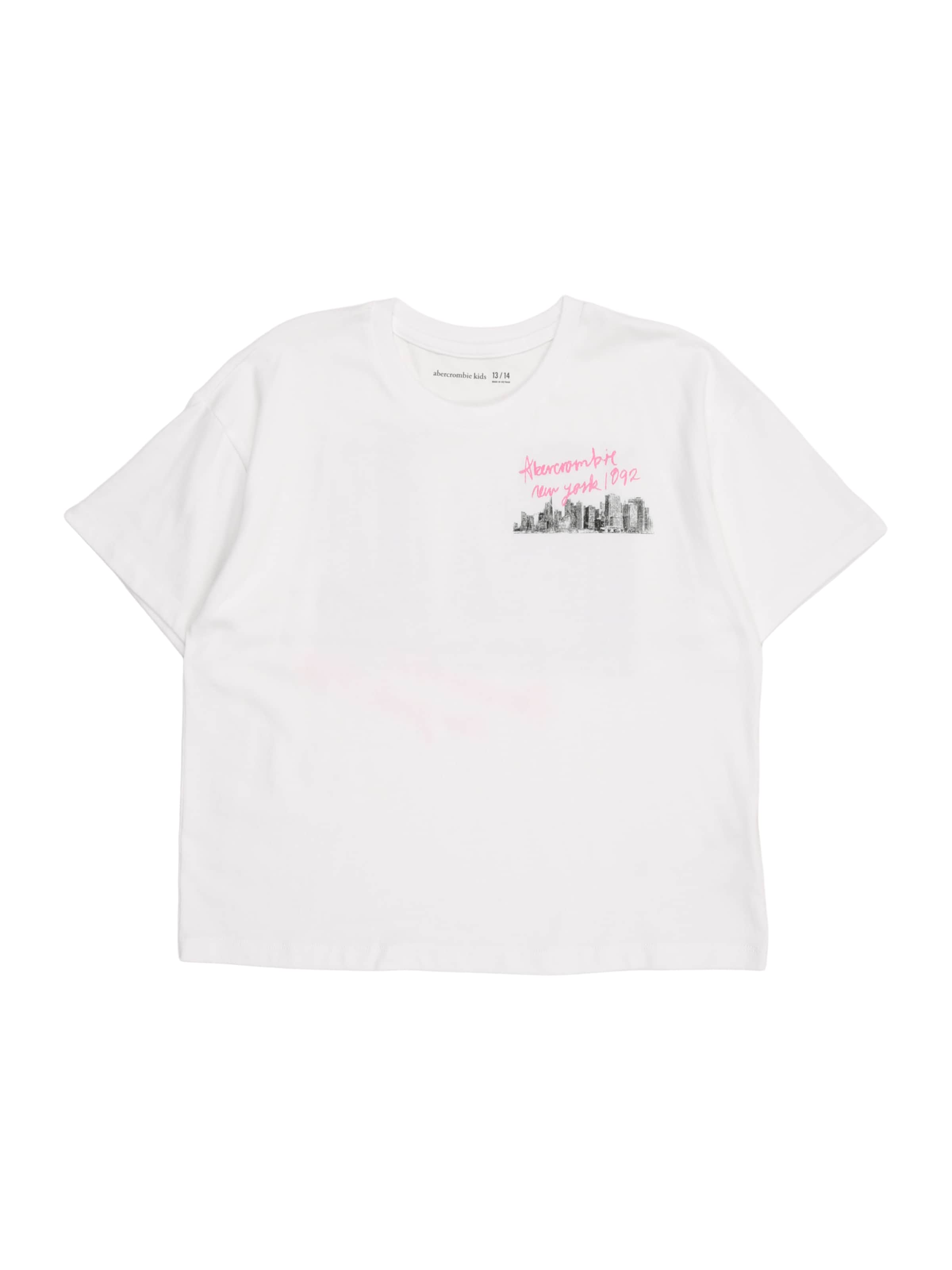 balta Abercrombie & Fitch Marškinėliai 'NYC STREETS': priekis