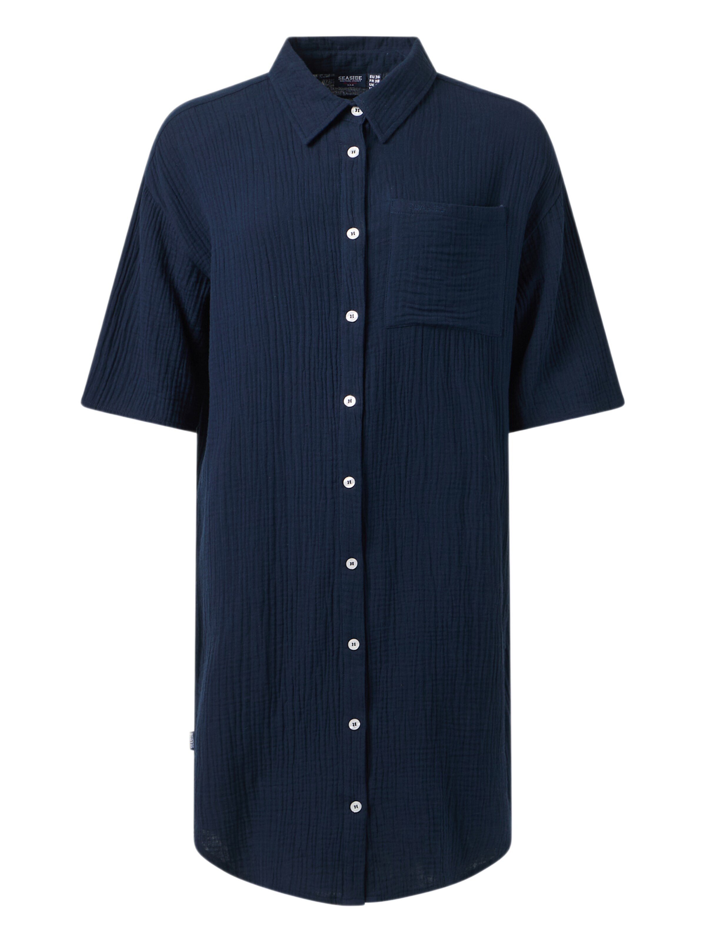 Seaside Shirt Dress in Blue: front