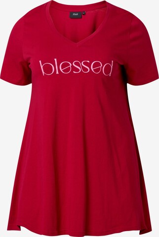 Zizzi Shirt 'DANNA' in Rood: voorkant