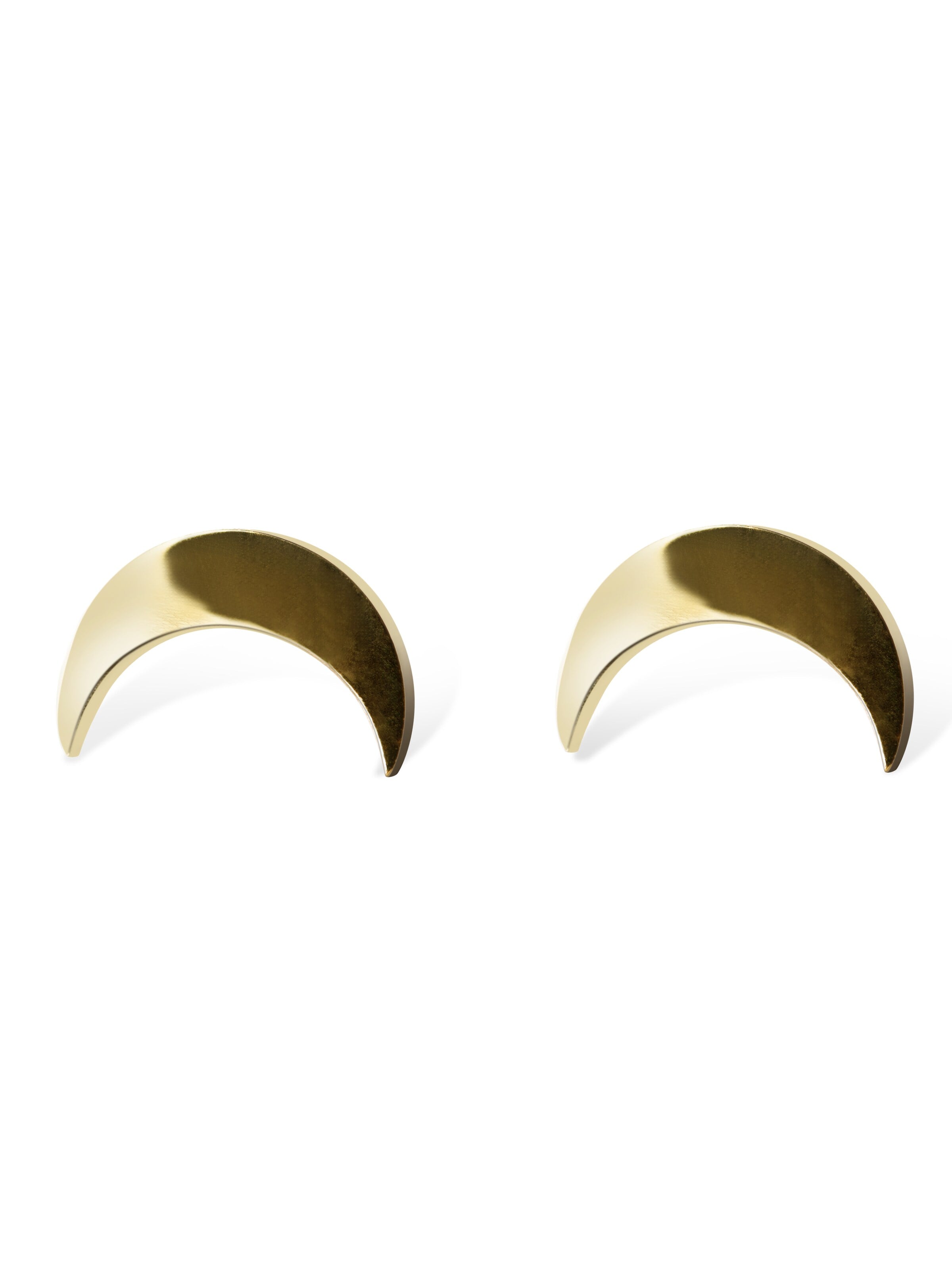 Boucles d'oreilles 'Moon studs' Amberz en or : devant