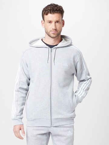 Giacca di felpa sportiva 'Essentials' di ADIDAS SPORTSWEAR in grigio: frontale