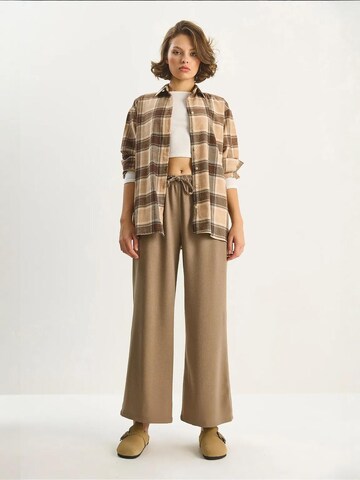 Wide Leg Pantalon Bianco Lucci en beige