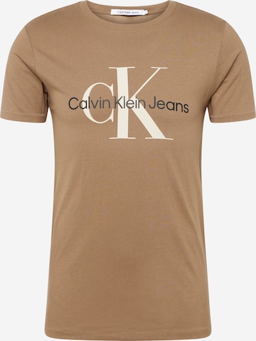 Calvin Klein Jeans Tričko – béžová: přední strana