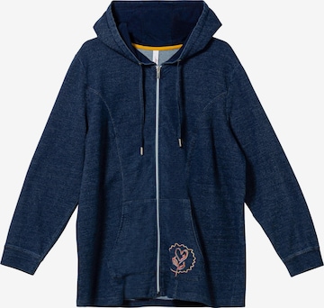 SHEEGO Zip-Up Hoodie in Blue: front