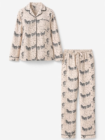 LEAFLETIC Pyjama‌‌‌ in Beige: Vorderseite