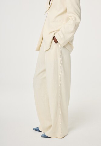 Fabienne Chapot Wide leg Bandplooibroek in Beige