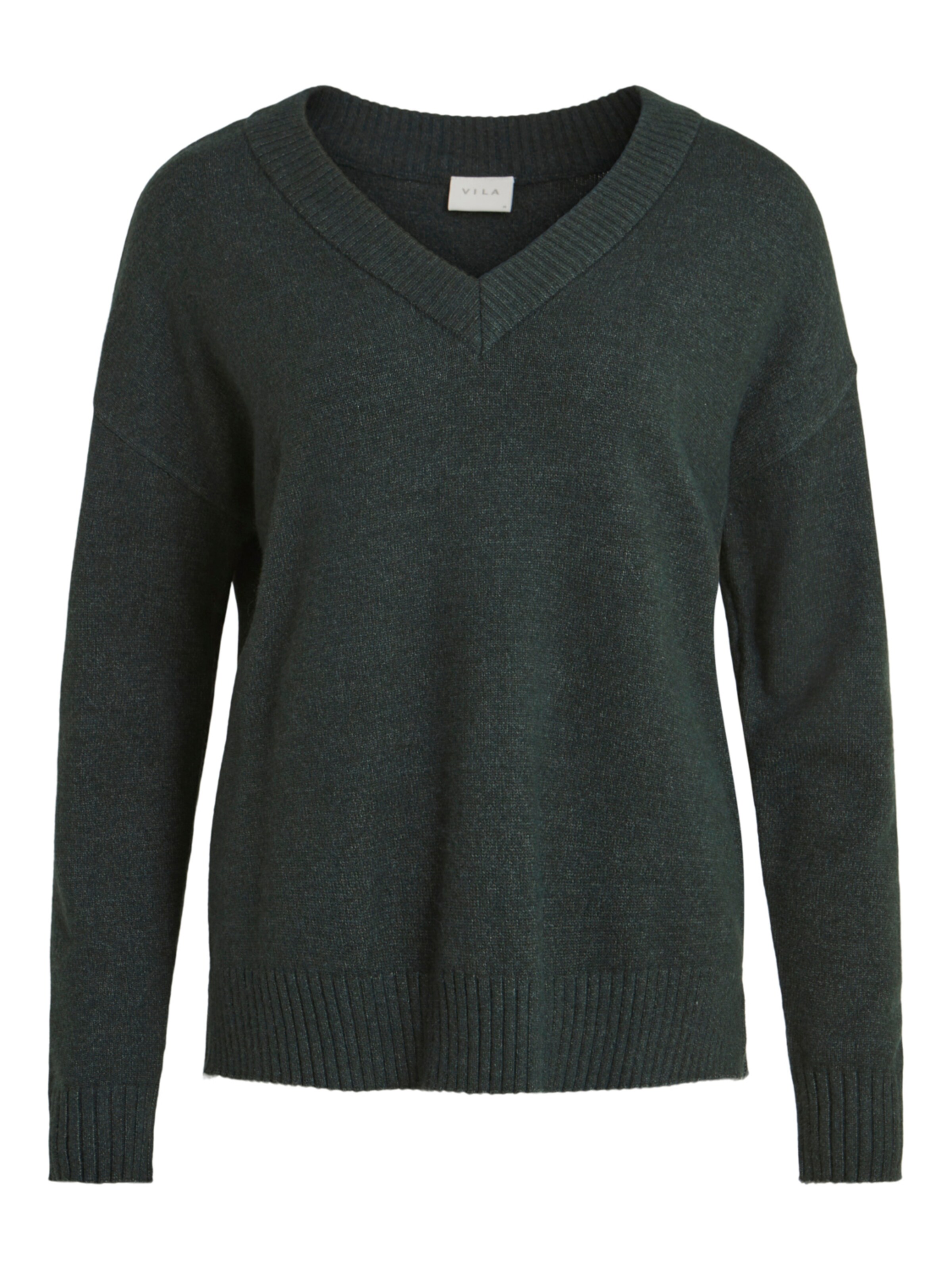 VILA Trui 'Ril' in de kleur Donkergroen, Productweergave