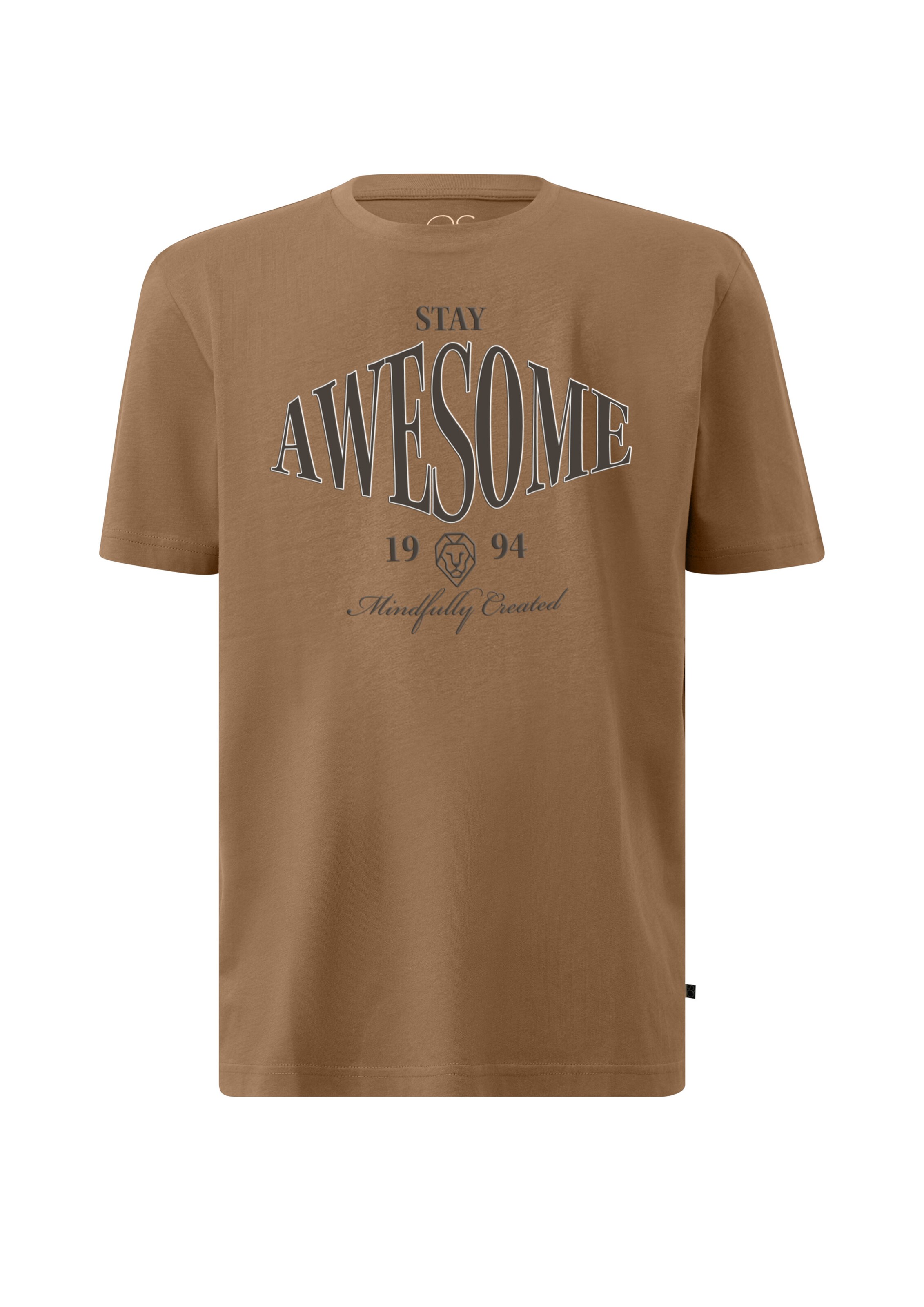 T-Shirt QS en marron : devant