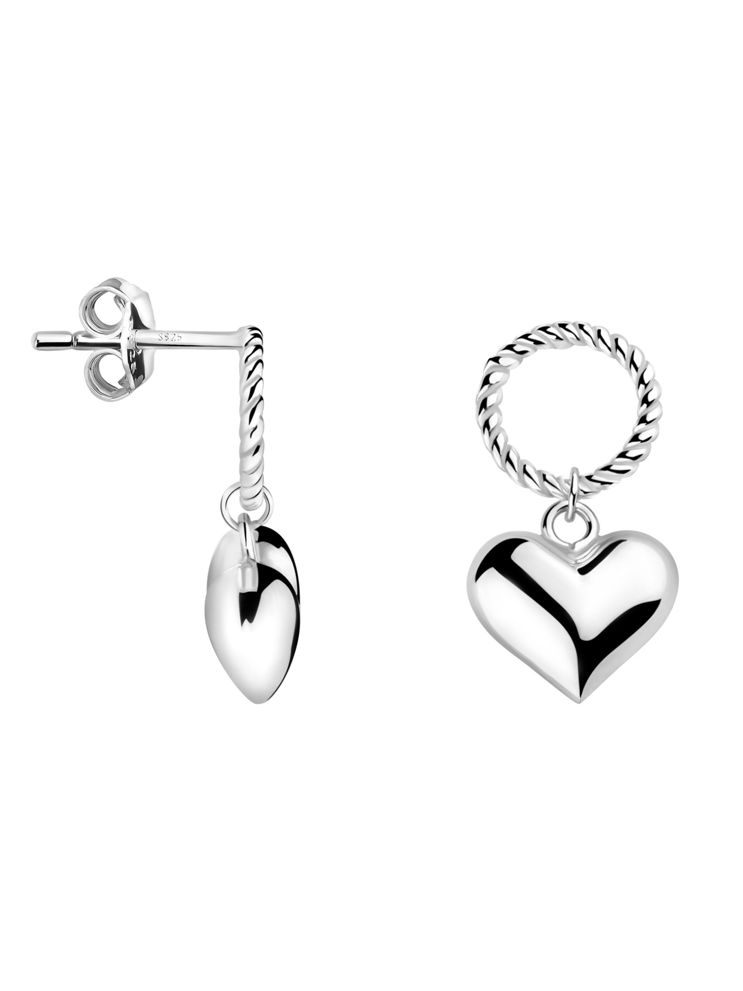 Sofia Milani Ohrringe 'Heart'‌‌‌‌‌‌‌ in Silber: Vorderseite