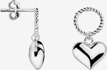 Sofia Milani Ohrringe 'Circle Heart' in Silber: Vorderseite