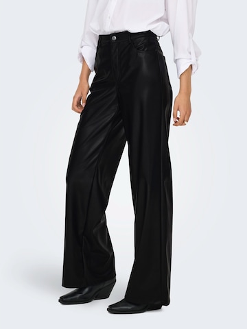Wide Leg Pantalon 'ONLMADISON' ONLY en noir : devant