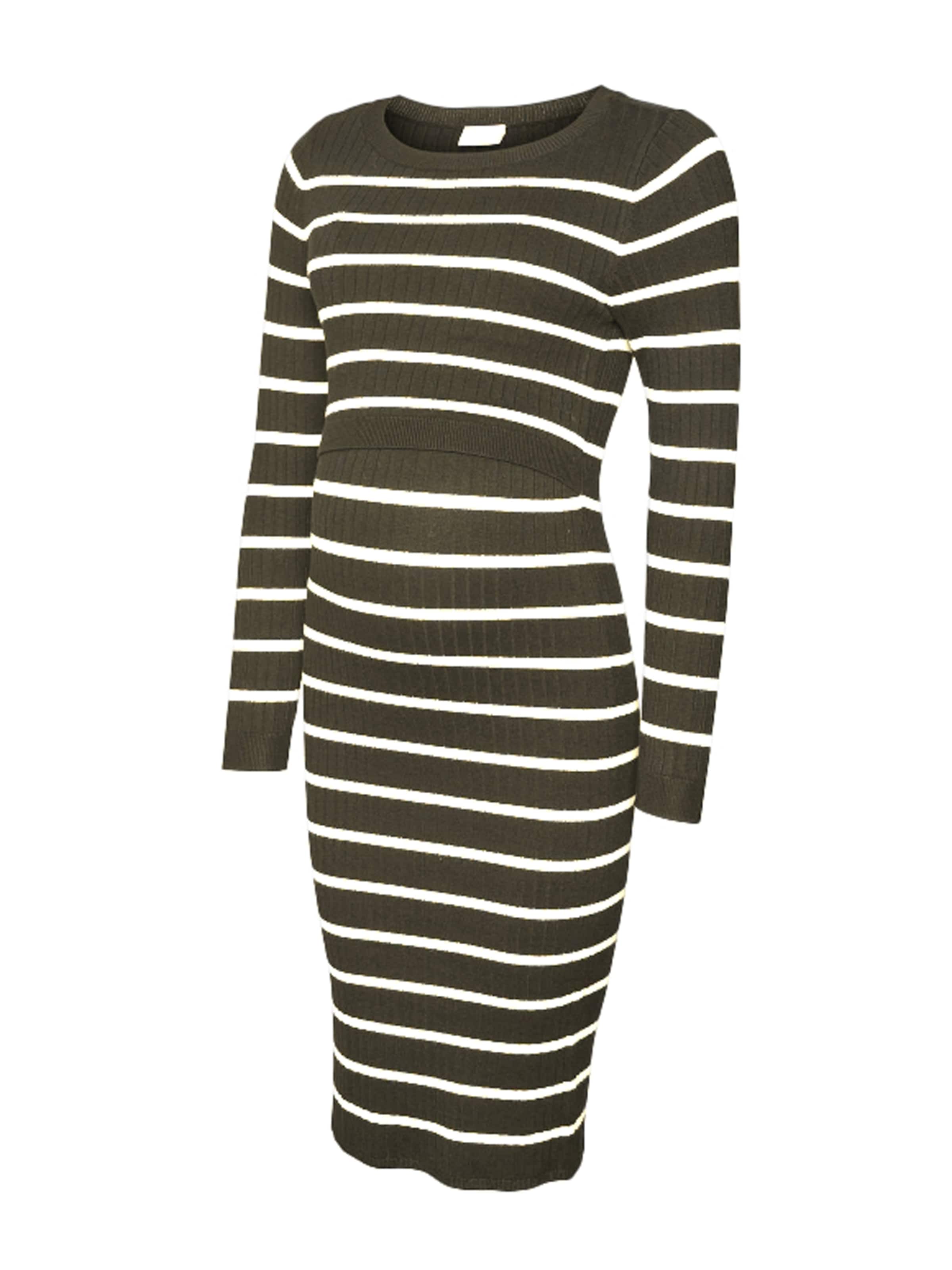 Rochie tricotat 'MLNew Siv June' MAMALICIOUS pe oliv / alb, Vizualizare produs