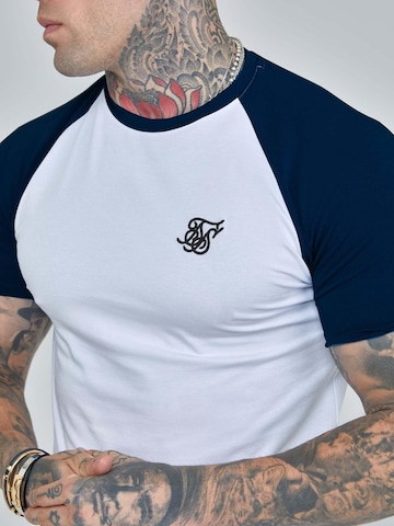 SikSilk Shirt 'Raglan' in Wit: voorkant