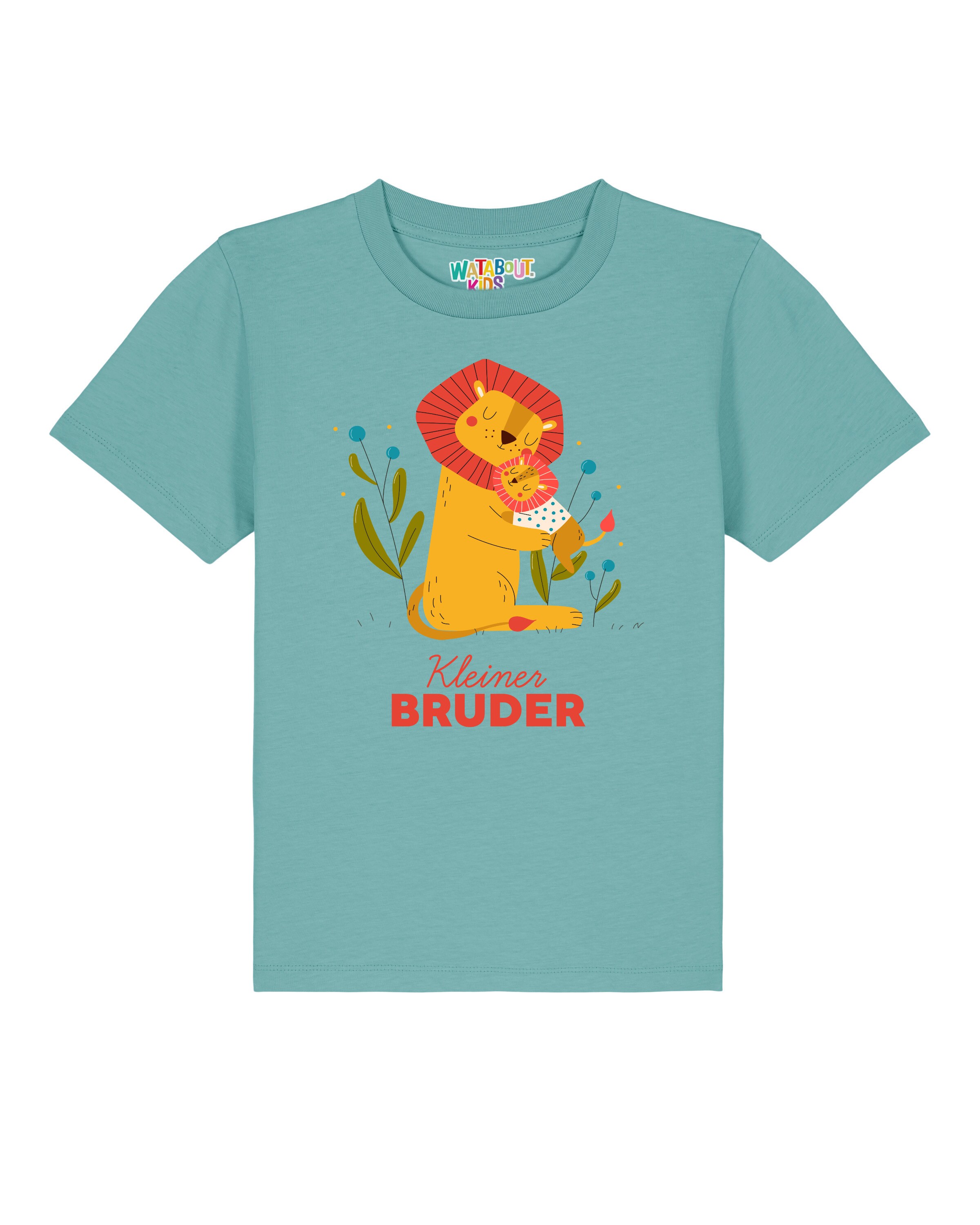 Maglietta 'Löwen Kleiner Bruder' di watabout.kids in blu: frontale