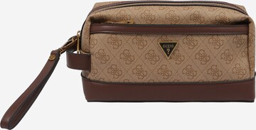 GUESS Toiletry Bag 'Vezzola' in Brown: front
