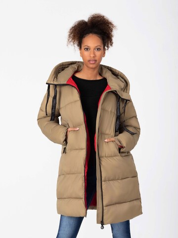 Manteau d’hiver TIMEZONE en beige : devant