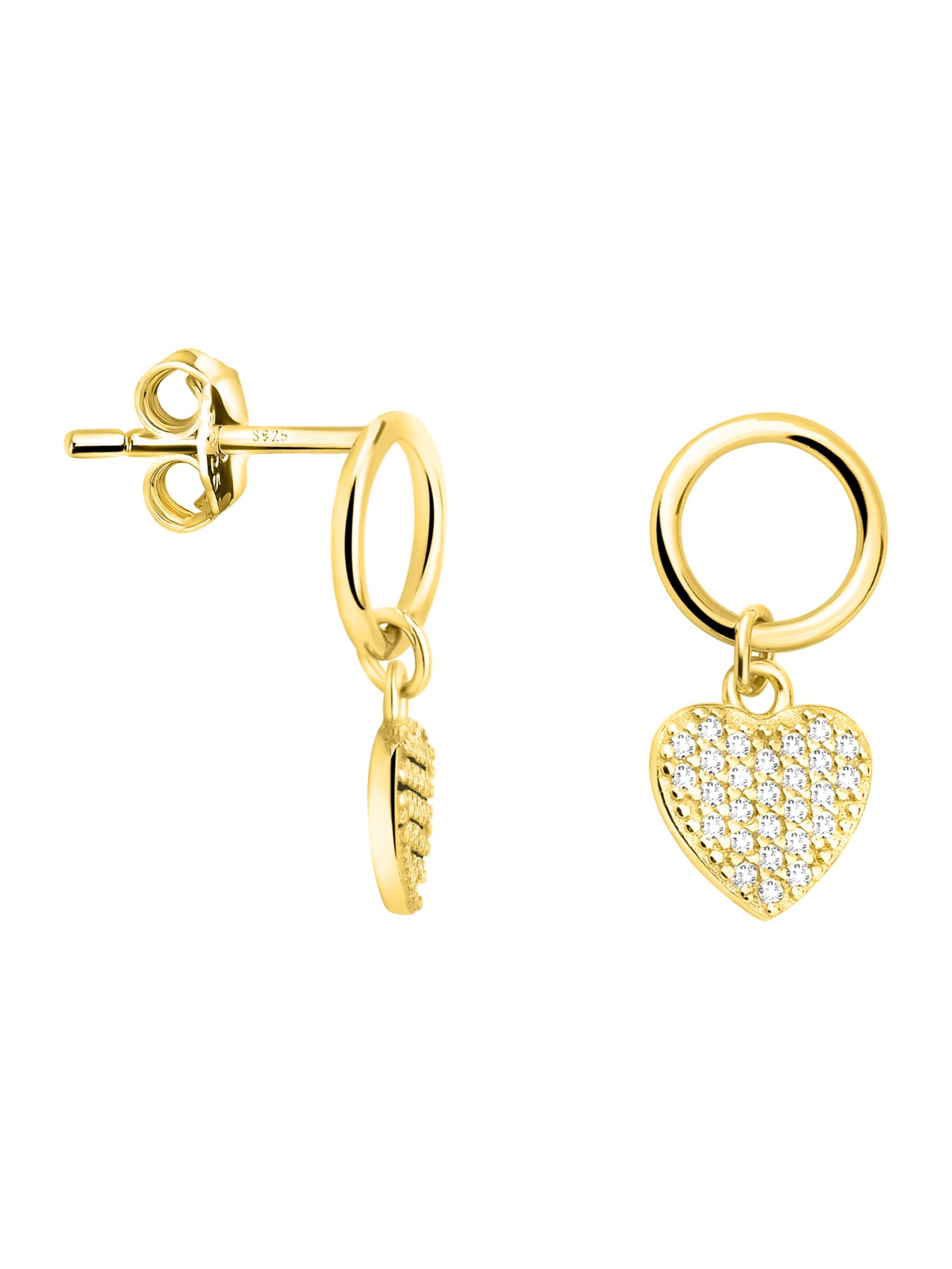 Sofia Milani Ohrringe 'Heart Circle'‌‌ in Gold: Vorderseite