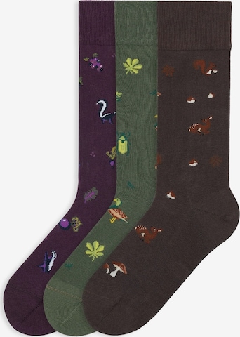 Von Jungfeld Socken 'Icons' in Grün: Vorderseite