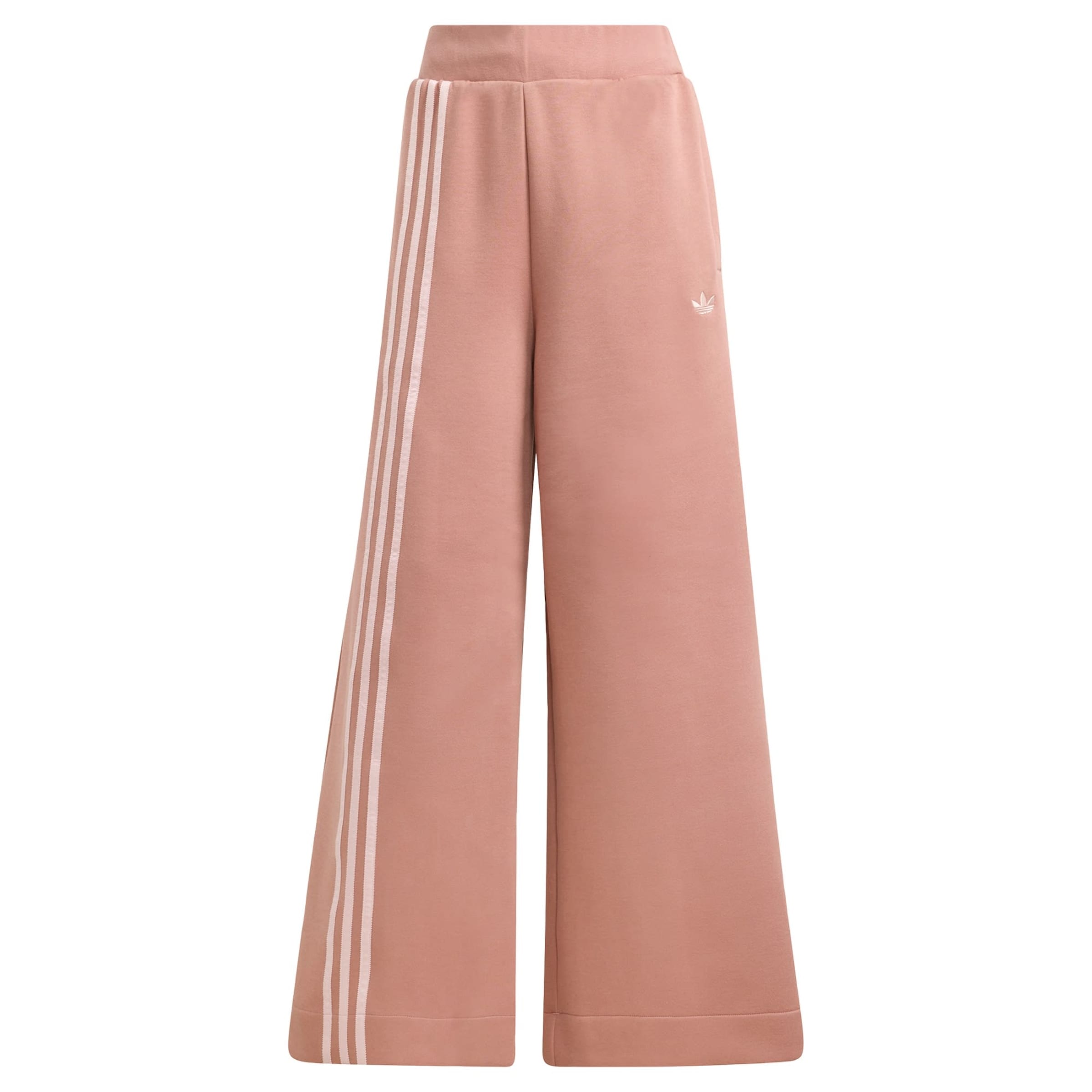 ADIDAS ORIGINALS Wide leg Trousers 'Off Placed 3-Stripes Wide' in Pink: front