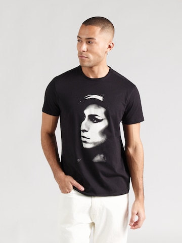 AMPLIFIED Shirt 'AMY WINEHOUSE' in Zwart: voorkant