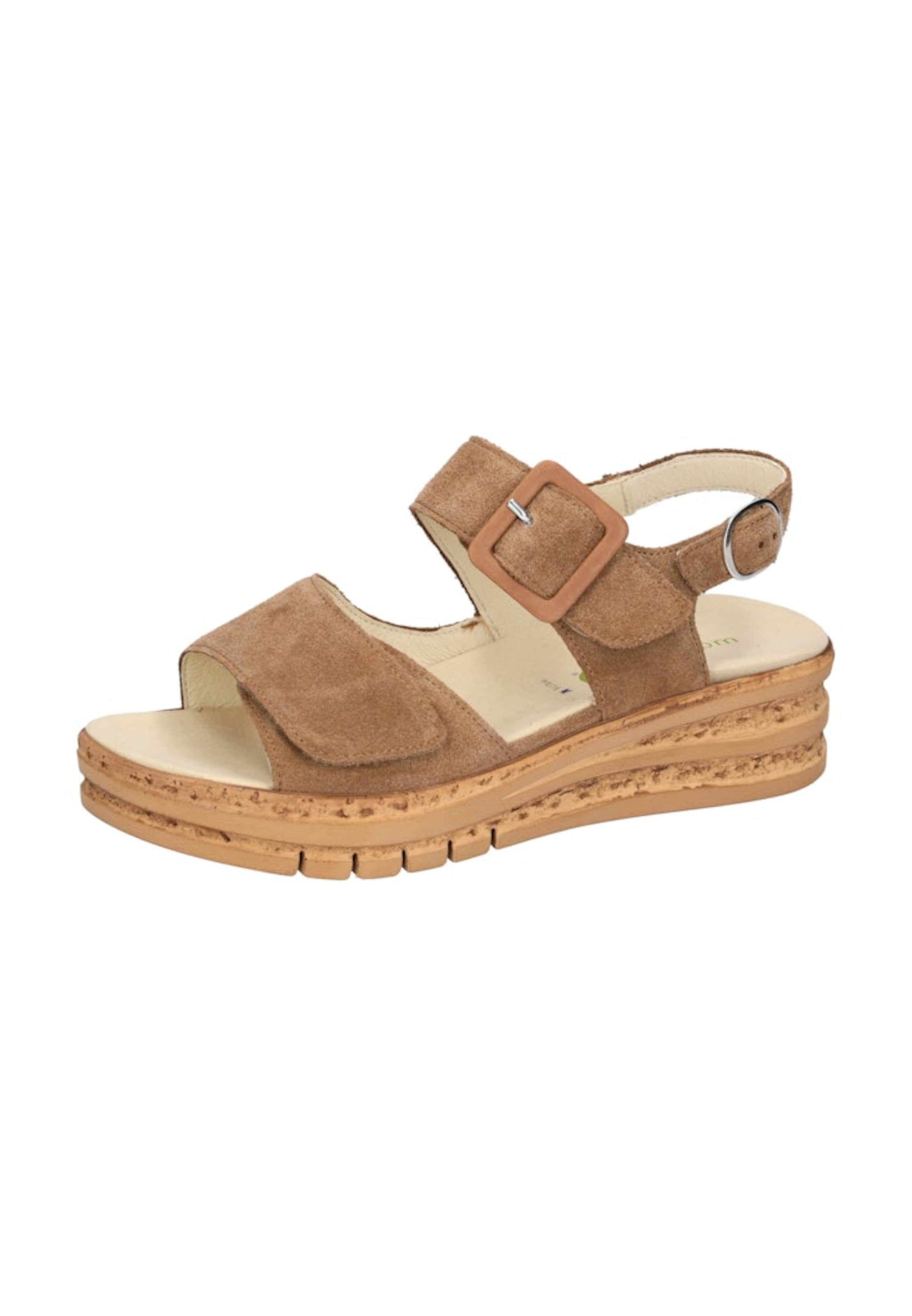 WALDLÄUFER Sandalen met riem in Bruin: voorkant