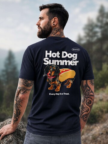 Neverless Shirt 'Hot Dog Summer' in Blue