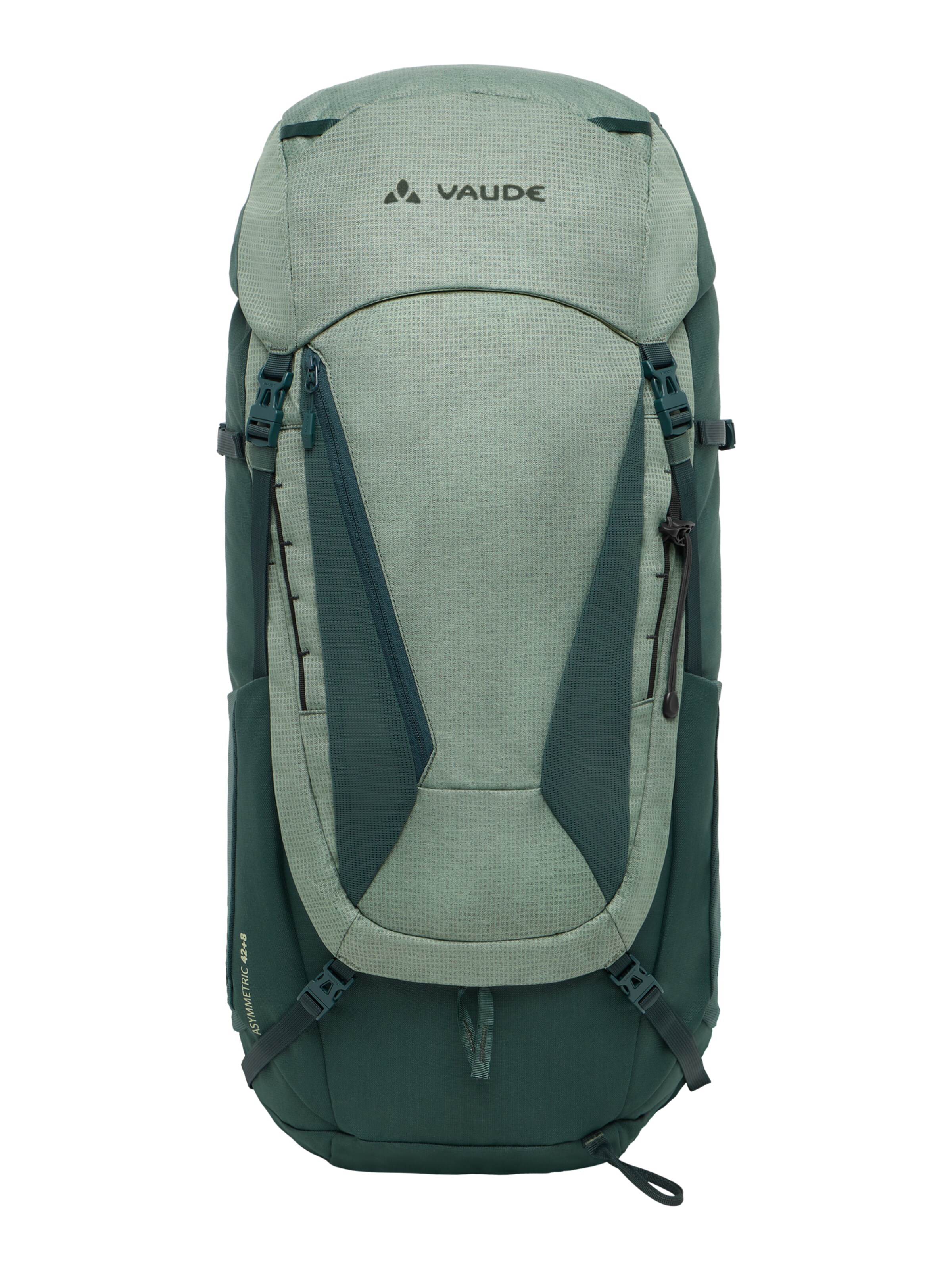 VAUDE Sports backpack 'Asymmetric 42+8' in Green: front