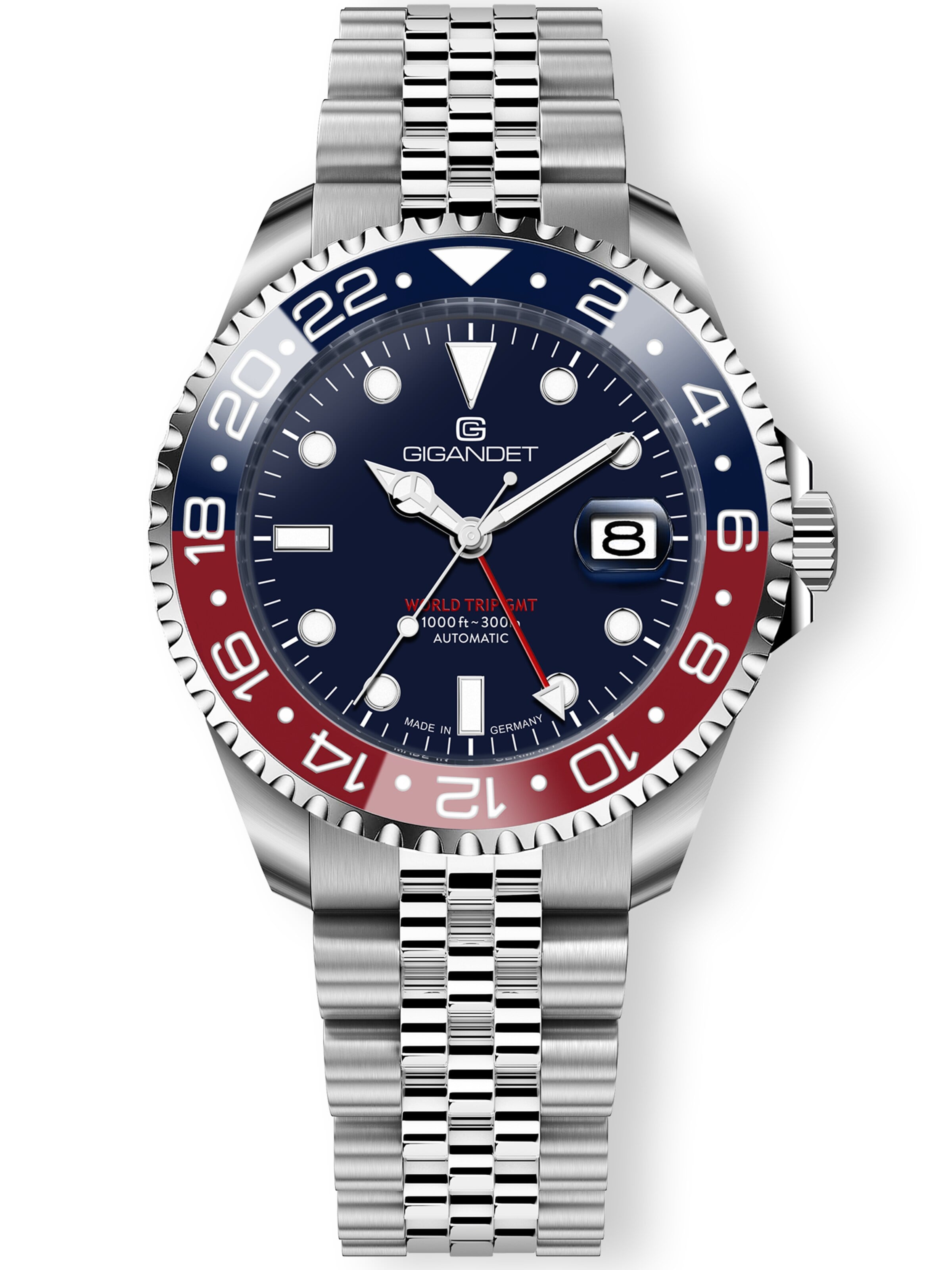 Montre à affichage analogique 'WORLD TRIP GMT CERAMIC' Gigandet en bleu : devant