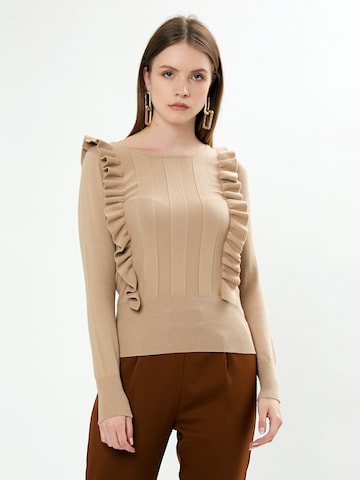 Influencer Pullover in Beige: predná strana