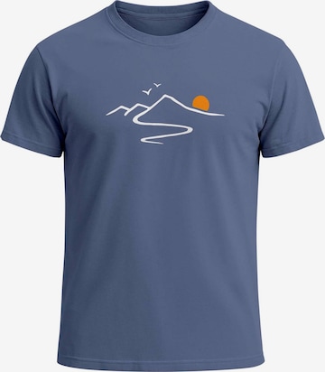 Neverless Shirt 'Mountain Trail' in Blau: Vorderseite