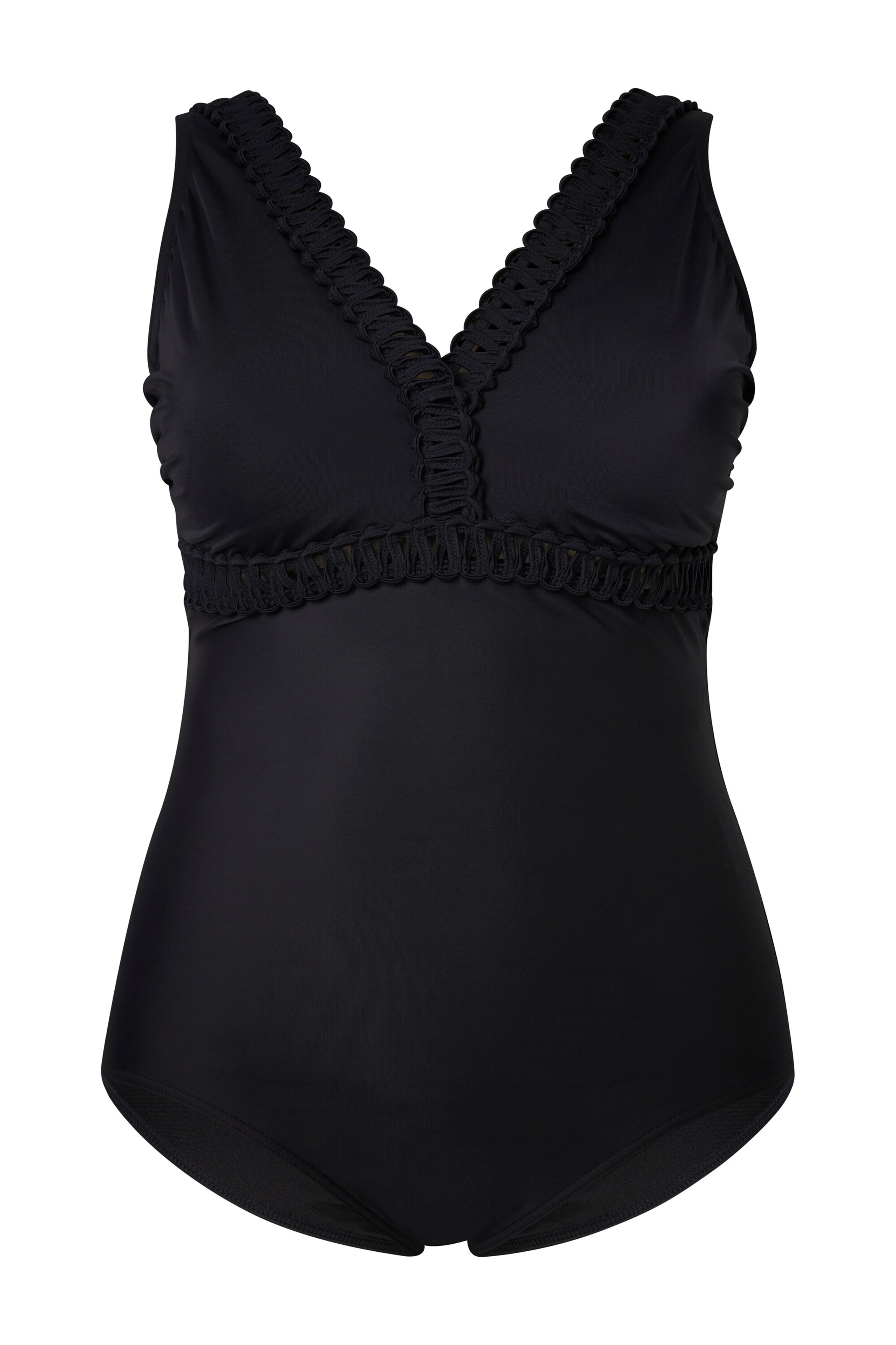 Ulla Popken Triangel Badpak in Zwart: voorkant