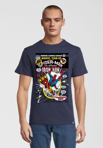 Recovered Shirt 'Marvel Team Up' in Blue: front