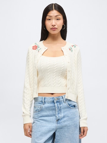Abercrombie & Fitch Kardigán - fehér: elől