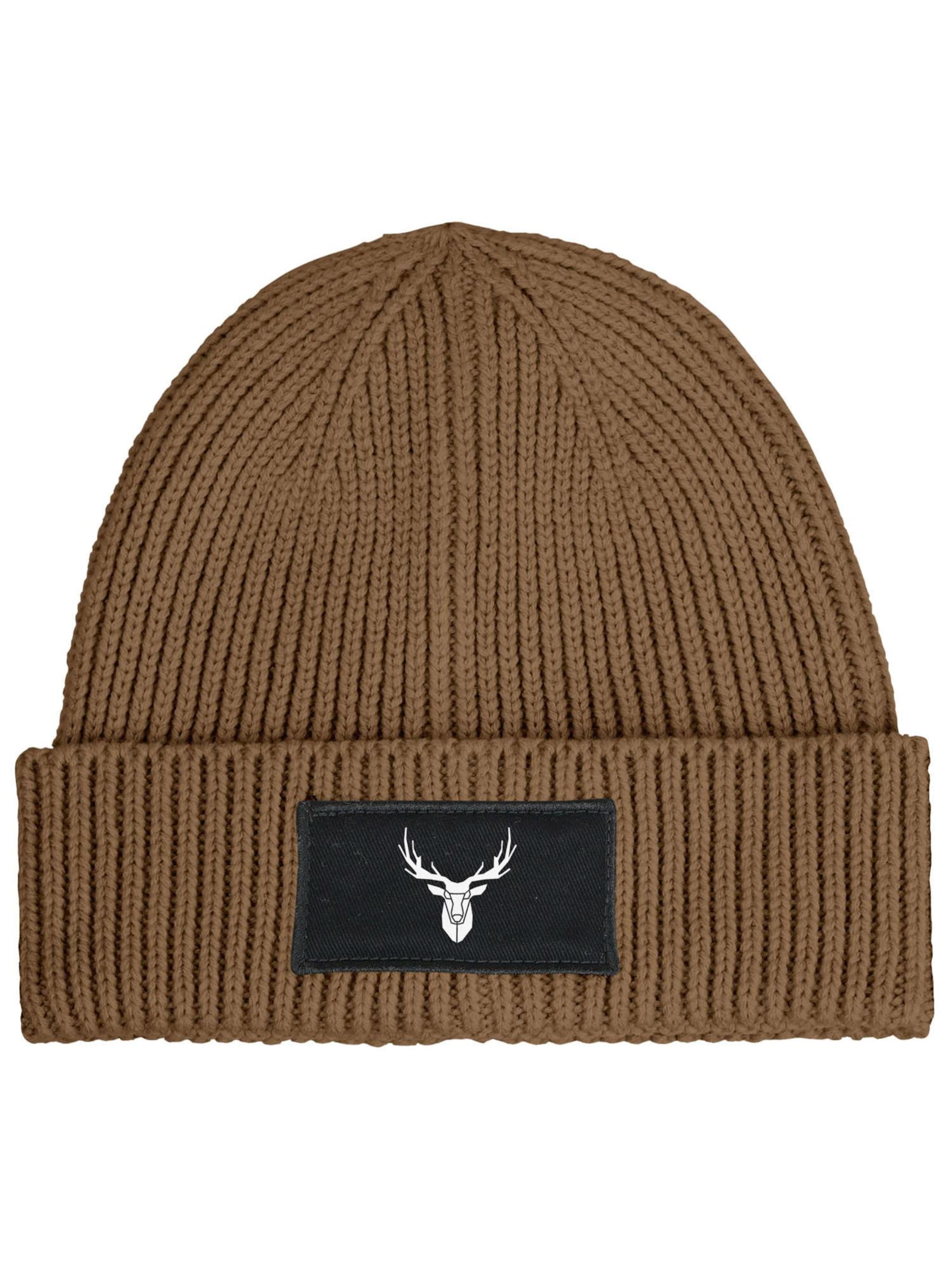 Neverless Beanie 'Hirschgeweih' in Brown: front
