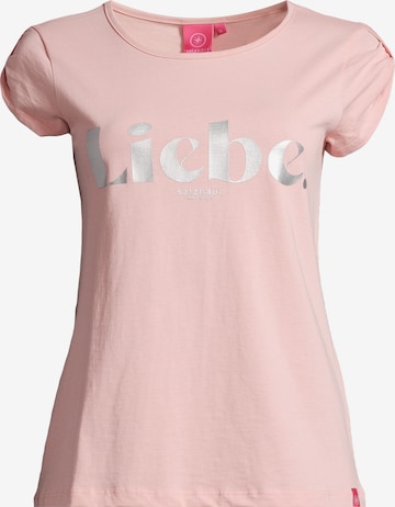 salzhaut Shirt 'BIIKE' in Pink: front