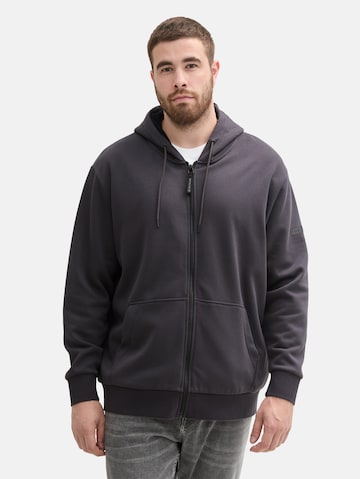 TOM TAILOR Men + Sweatvest in Zwart: voorkant
