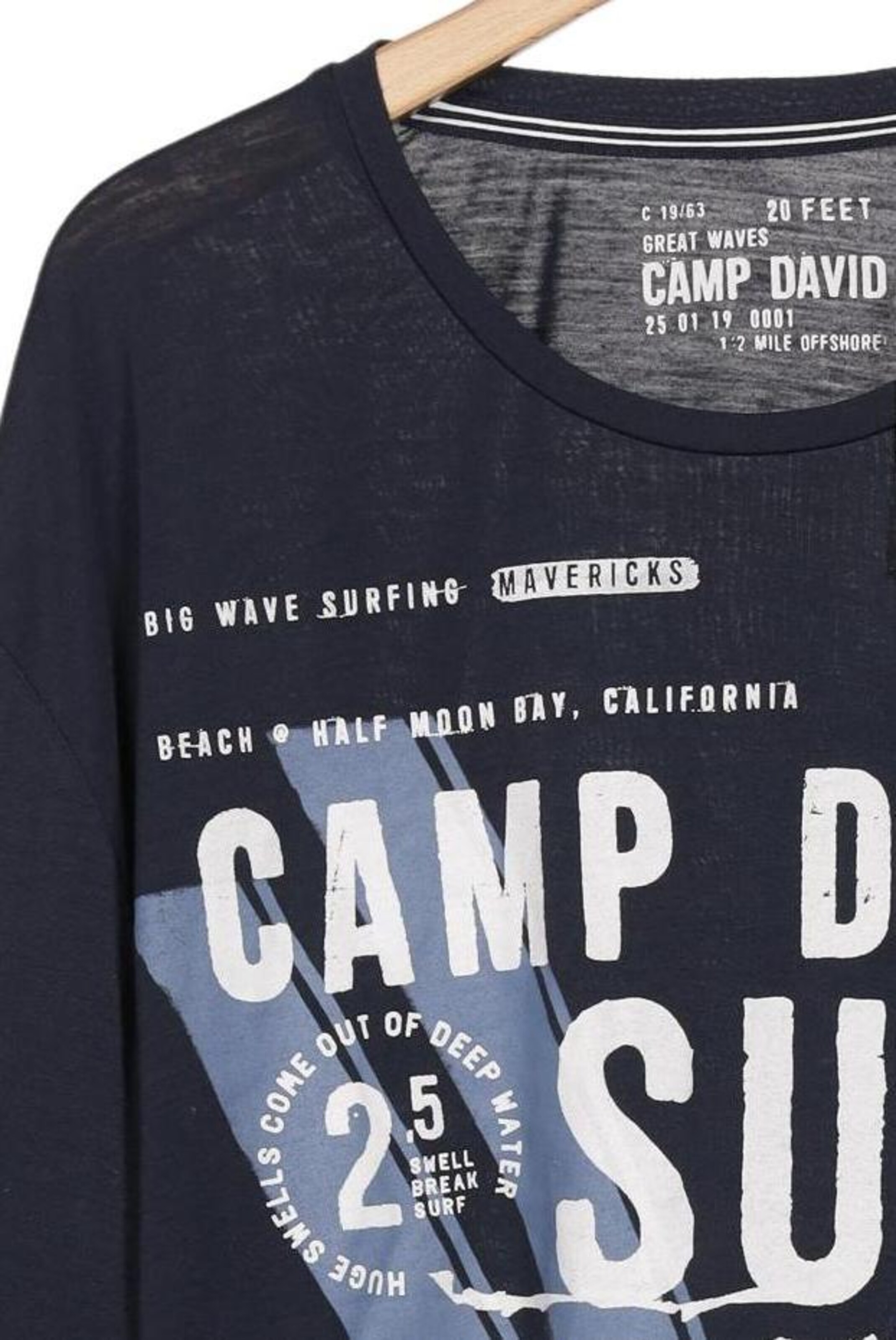 CAMP DAVID Shirt in 4XL in Blue