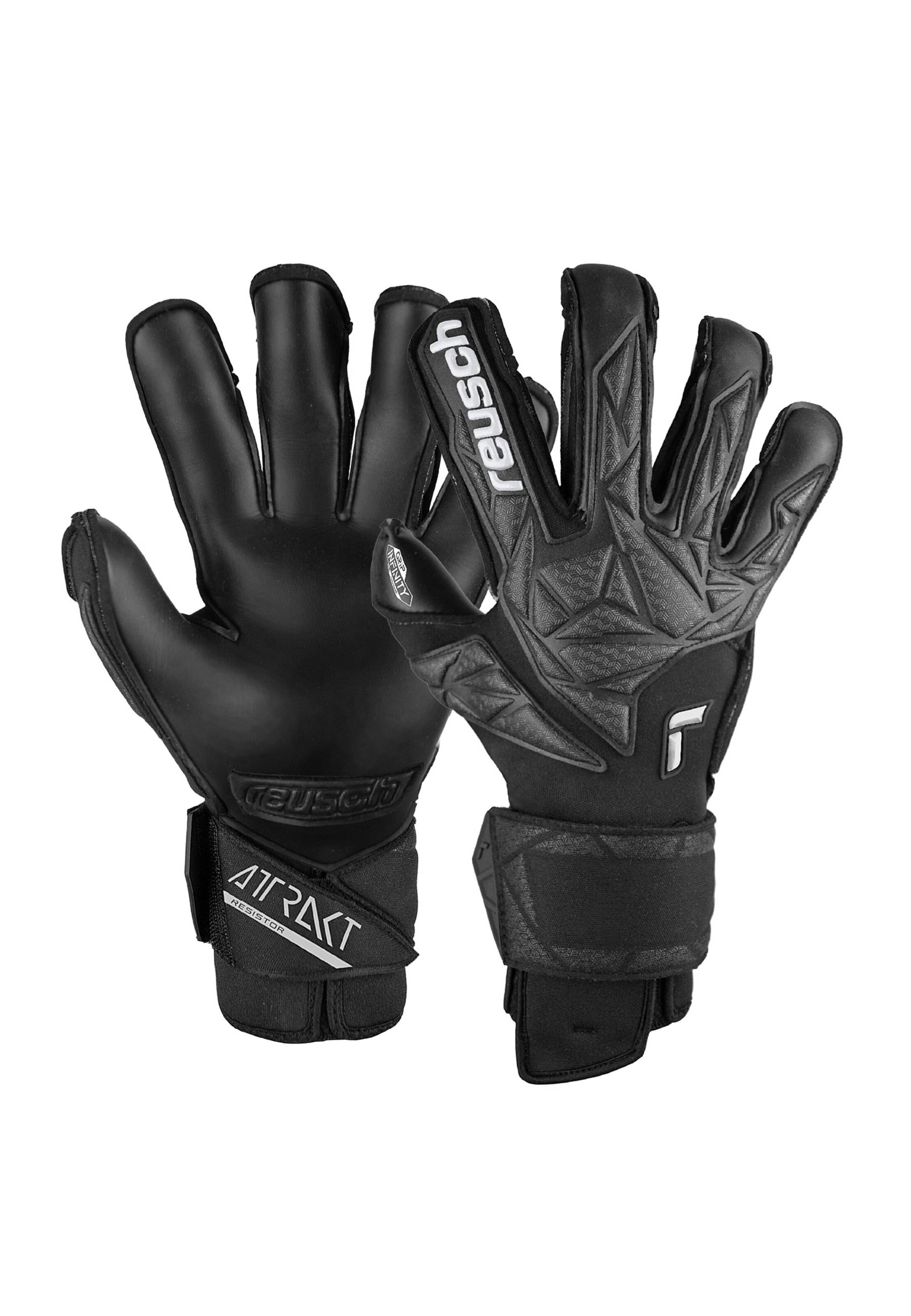 REUSCH Sporthandschuhe 'Attrakt Infinity Resistor' in schwarz / weiß, Produktansicht