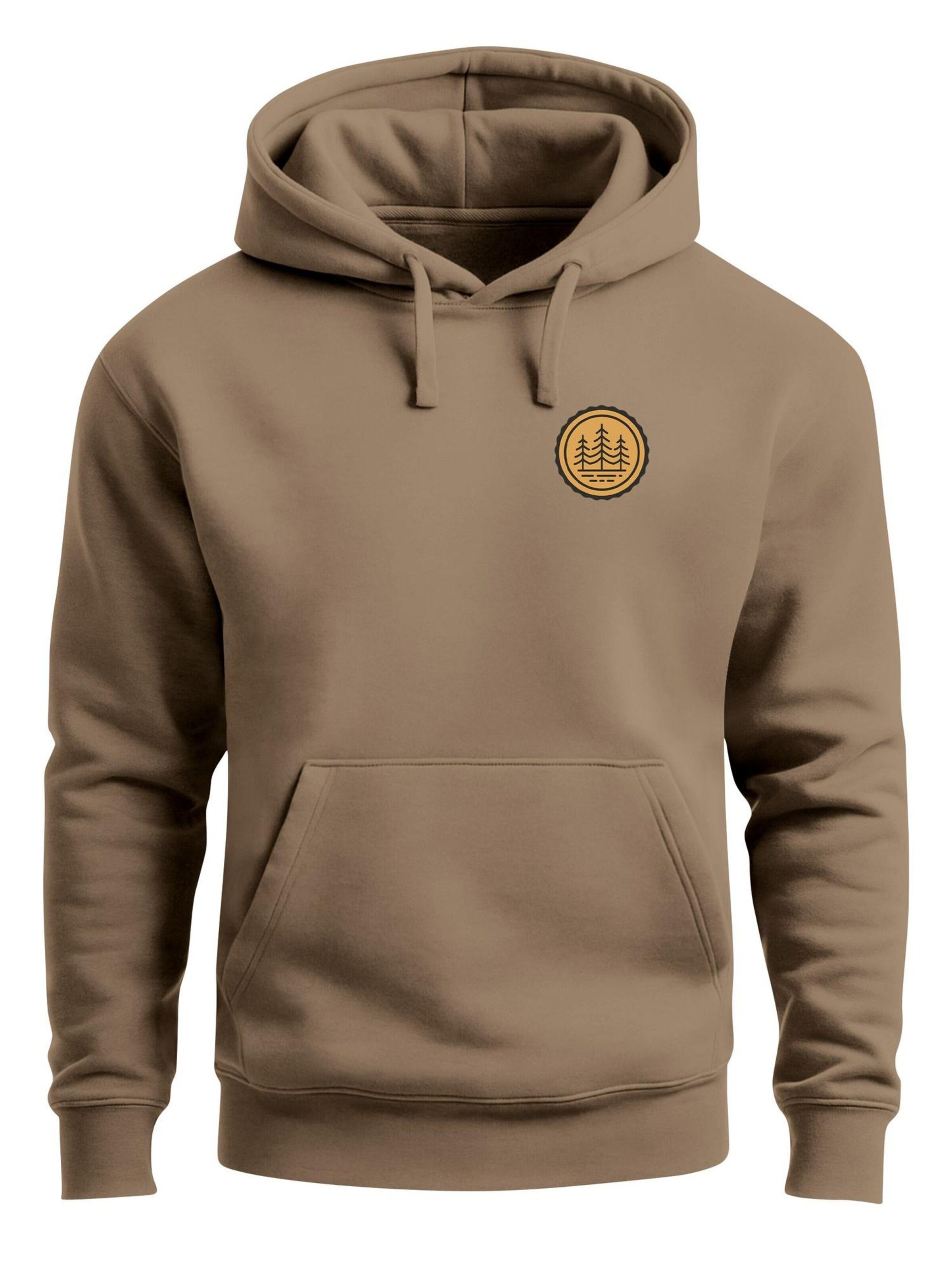 Neverless Sweatshirt 'Bäume Badge 1' in Brown: front